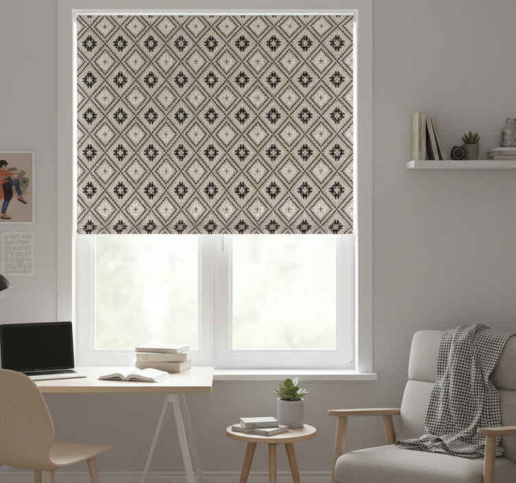 Rollo fenster beige im beige rautendesign nordisch - TenStickers