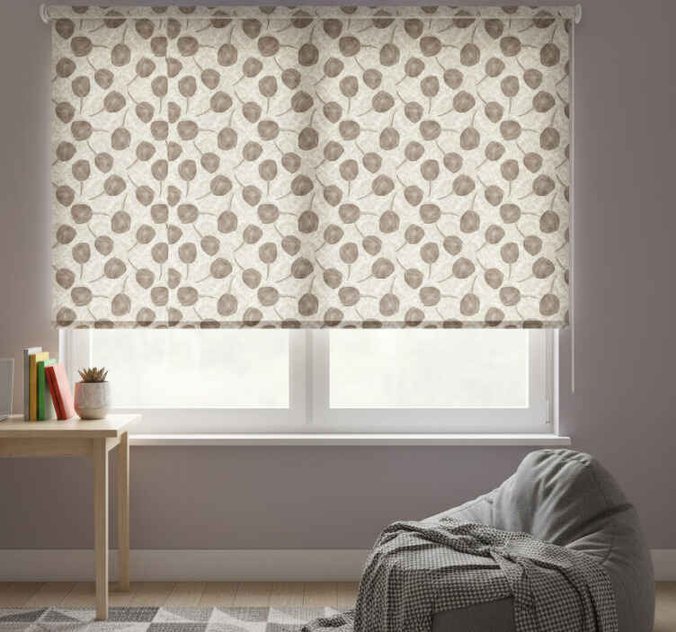 Rollo fenster beige mit grauem tulpenmuster und akanthus - TenStickers
