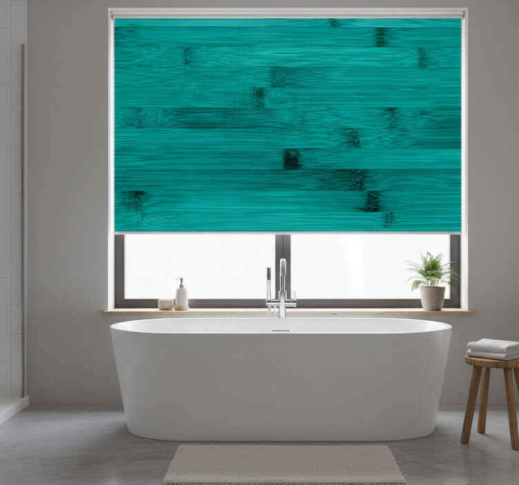 Toile fenêtre salle de bain planches peintes rustiques - TenStickers