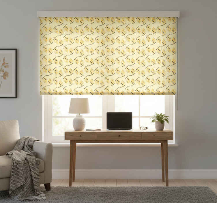 Flower roller blind mimosa patterns - TenStickers