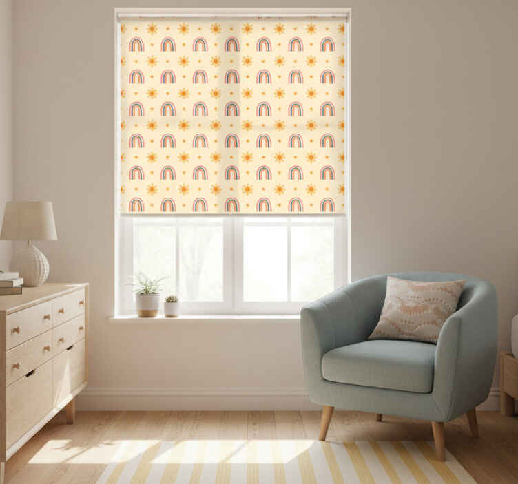 Flower roller blind floral and colorful design - TenStickers