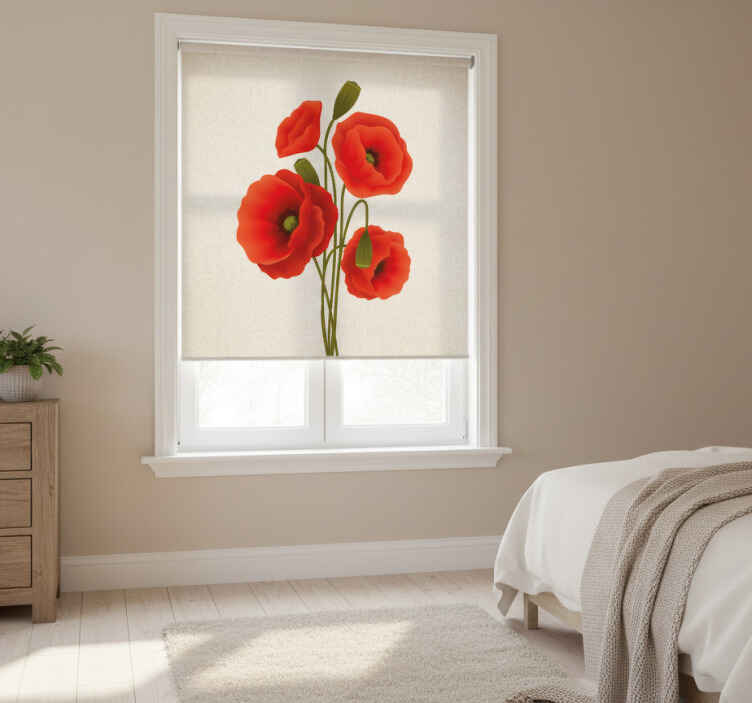 Poppies flower roller blind - TenStickers