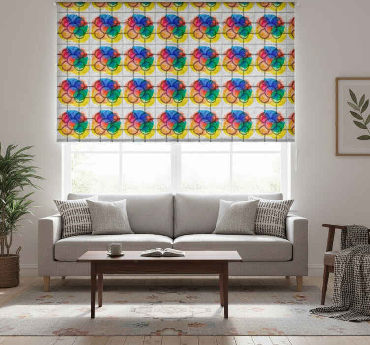 Rollo fenster vintage mit bunten fliesen aus bilbao - TenStickers