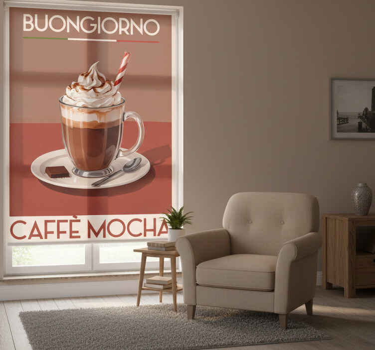 Toile fenêtre vintage café "mocha" - TenStickers