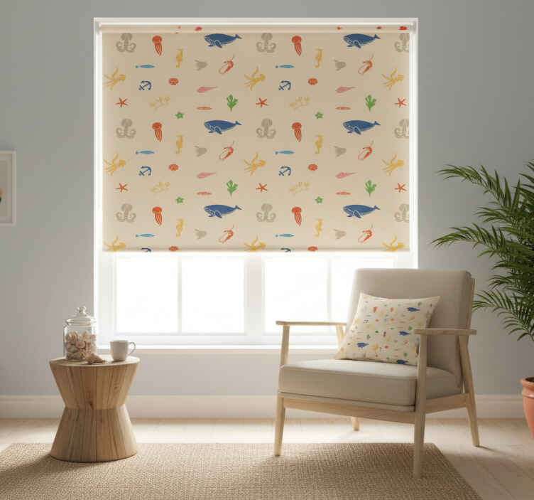 Toile fenêtre animaux motifs créatures marines - TenStickers