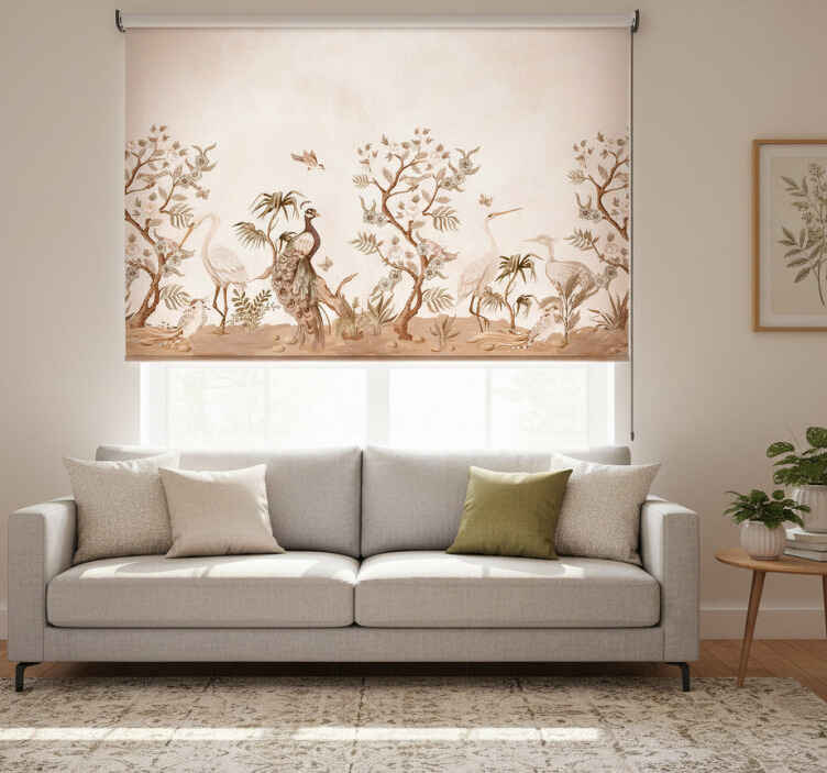 Toile fenêtre animaux faune vintage - TenStickers