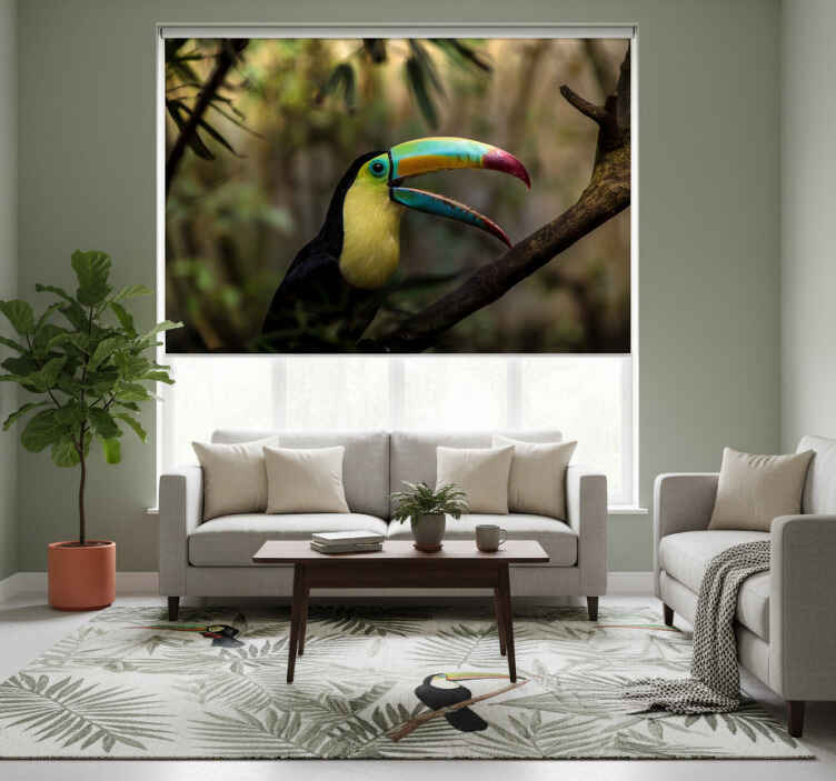 Toile fenêtre animaux toucan en gros plan - TenStickers