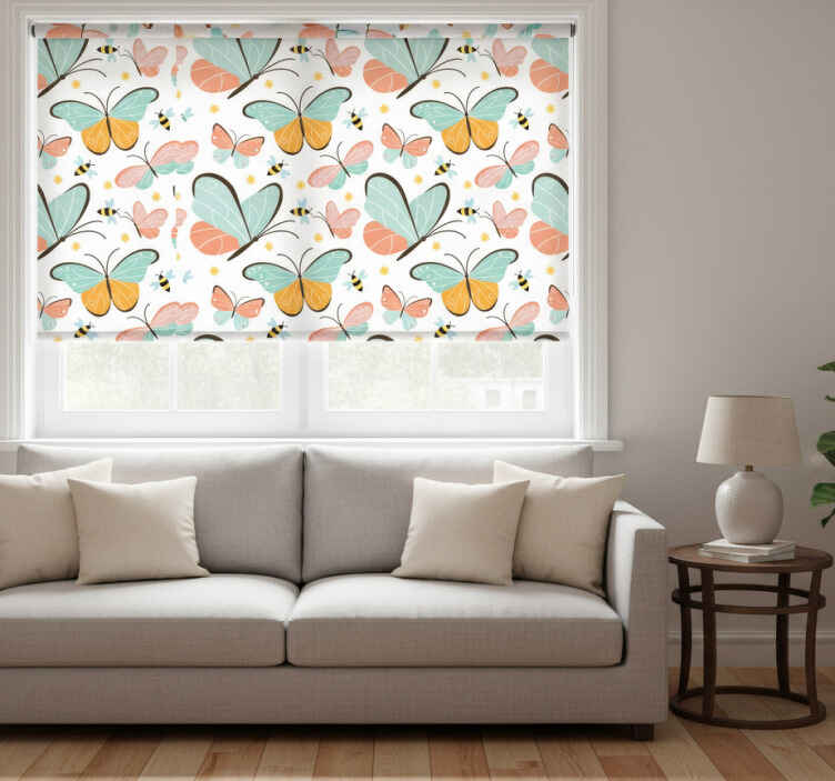 Rollo fenster tiere schmetterlinge und bienen möbel - TenStickers
