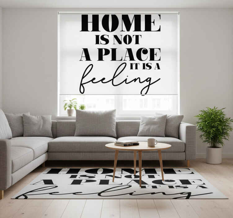 Cortina roller frase hogar acogedor - TenVinilo