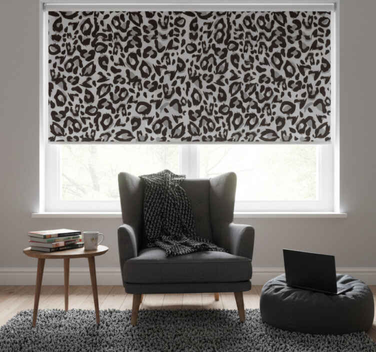 Rollo fenster schwarz mit schwarzem leopardenmuster - TenStickers