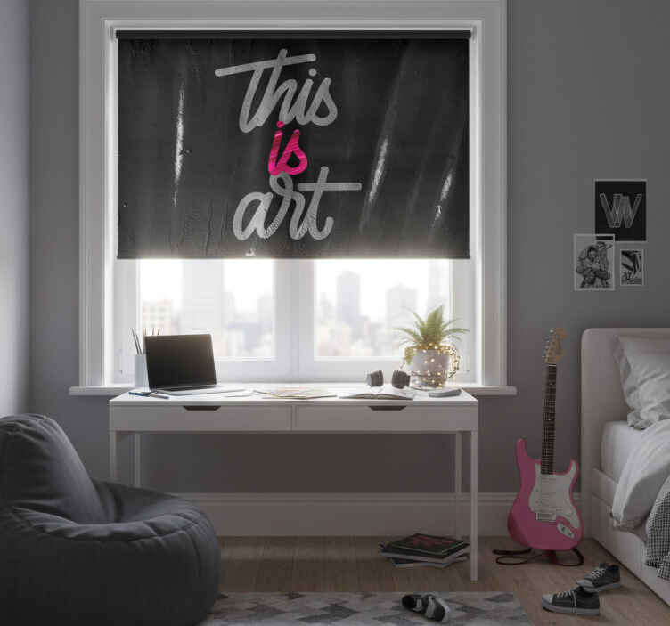 Rollo fenster schwarz kunst vinylteppich pink schwarz - TenStickers