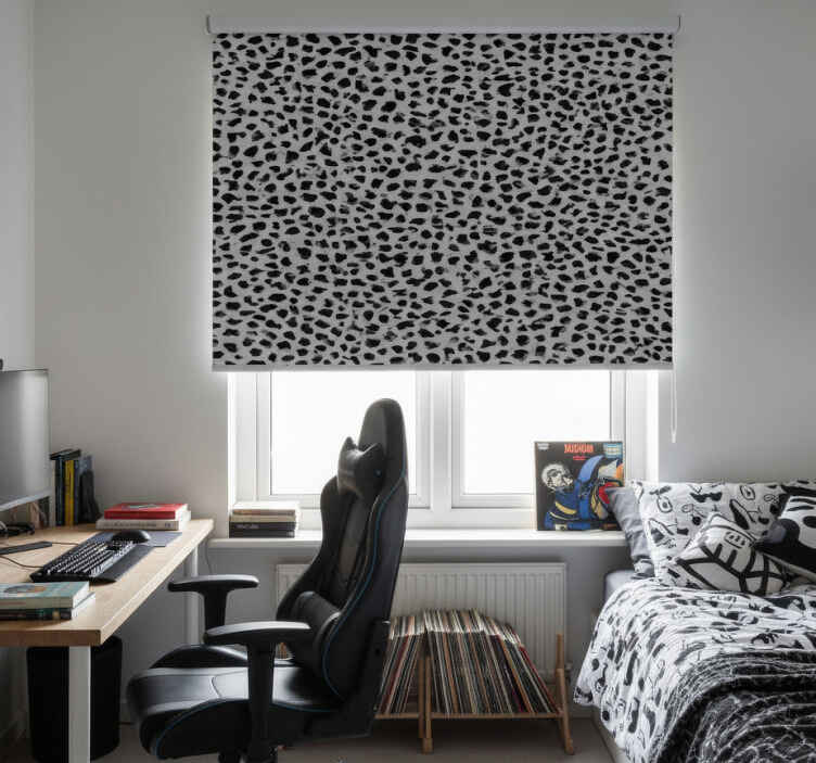 Rollo fenster schwarz im monochromen leopardenmuster - TenStickers