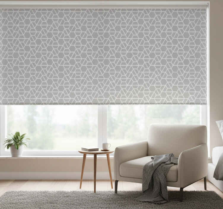 Grey roller blind with contemporary pattern - TenStickers