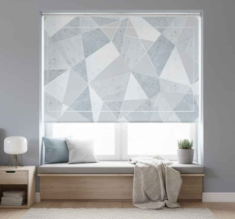 Toile fenêtre gris composition de carreaux abstraits - TenStickers