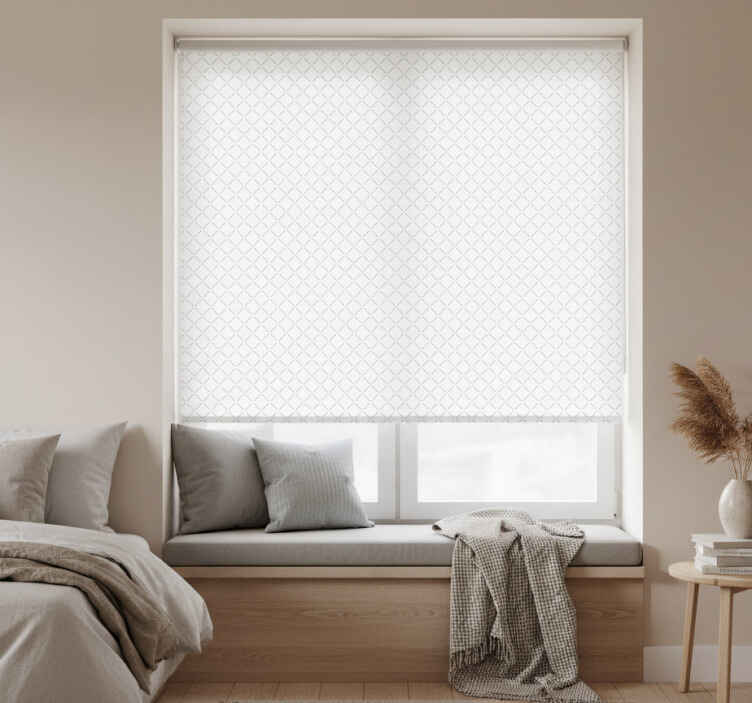 Grey roller blind with nordic diamonds - TenStickers