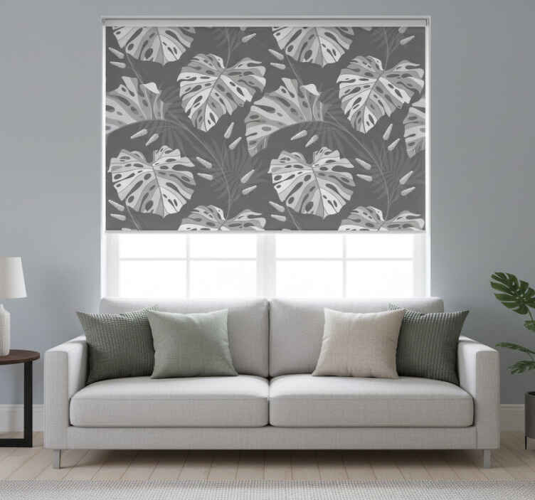 Blind grey tropical leaves - TenStickers