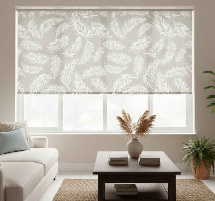 Toile fenêtre gris motif hamptons beige tropical - TenStickers