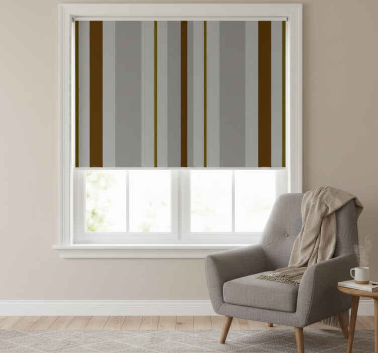 Toile fenêtre gris rayures grises et brunes - TenStickers