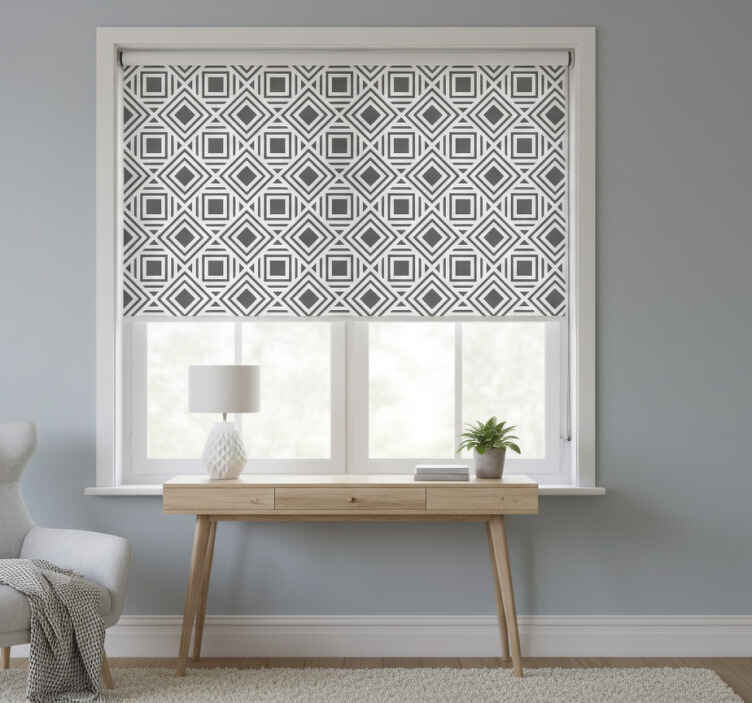 Toile fenêtre gris design nordique rayé - TenStickers