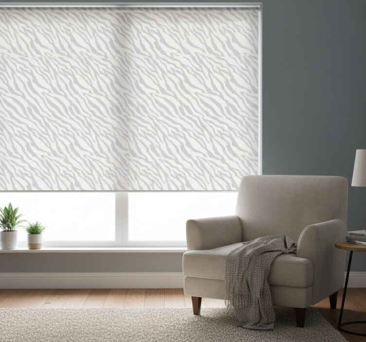 Toile fenêtre gris motif zèbre gris clair - TenStickers