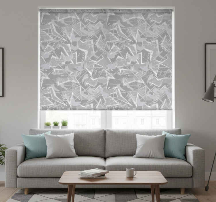 Toile fenêtre gris graphiques fins années 80 - TenStickers
