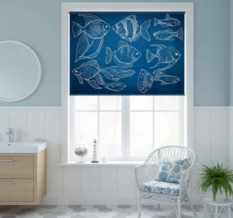 Estor enrollable baño estilo marinero - TenVinilo