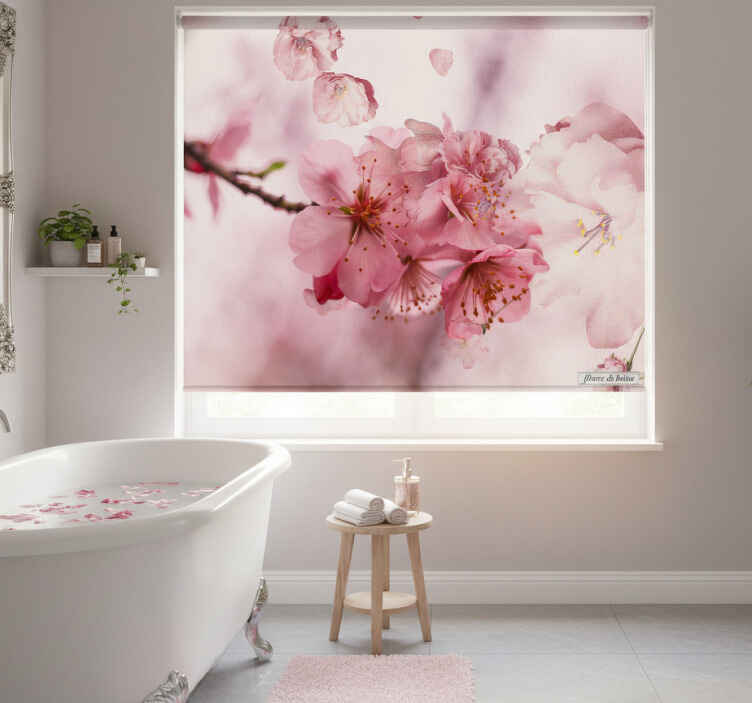 Estor enrollable baño flores de baño - TenVinilo