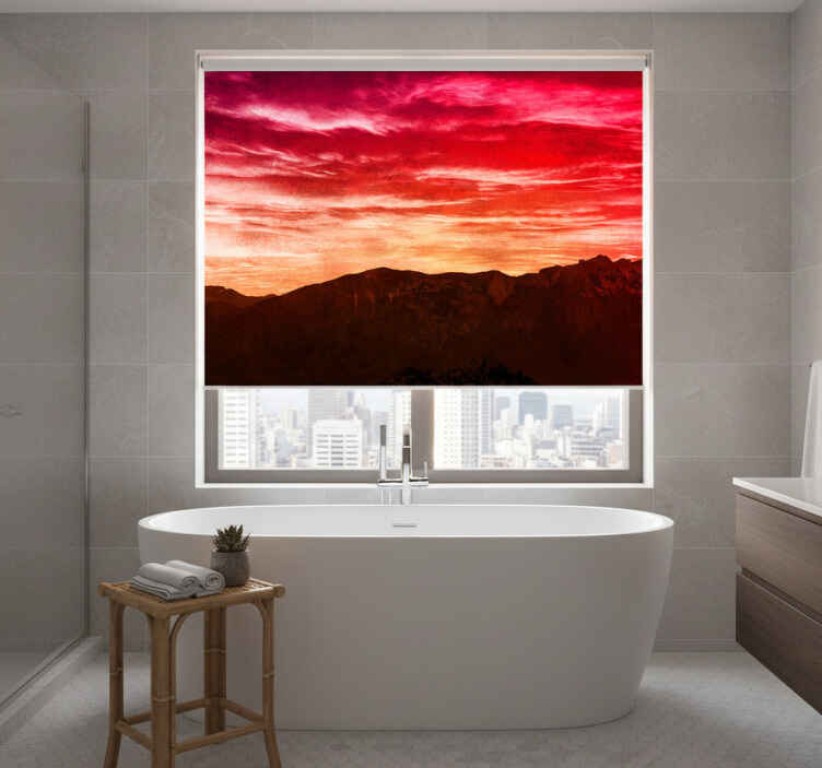 Estor enrollable baño colores estéticos atardecer y nubes - TenVinilo