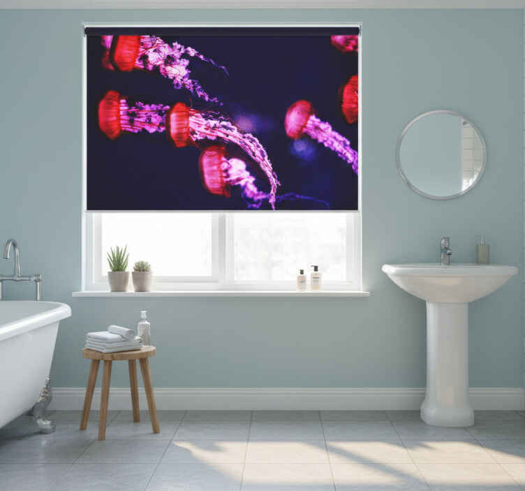 Estor enrollable baño diseño de medusas - TenVinilo