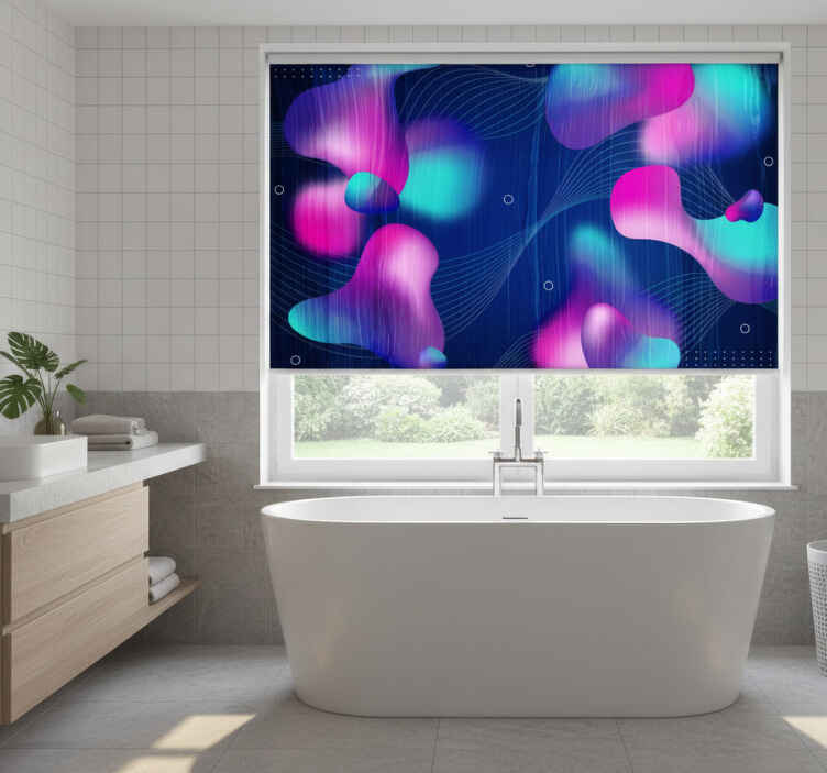 Estor enrollable baño arte fluido moderno - TenVinilo