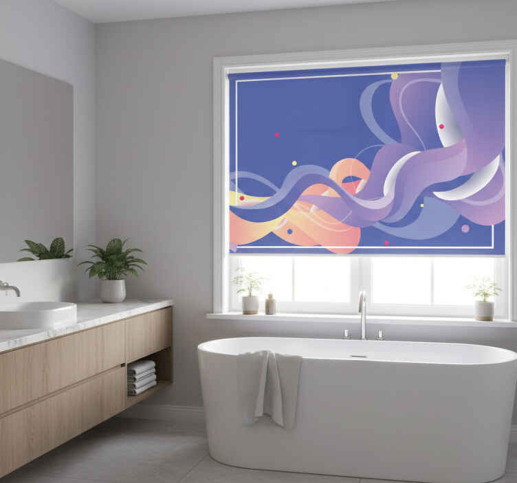 Estor enrollable baño arte de gradiente olas modernas - TenVinilo