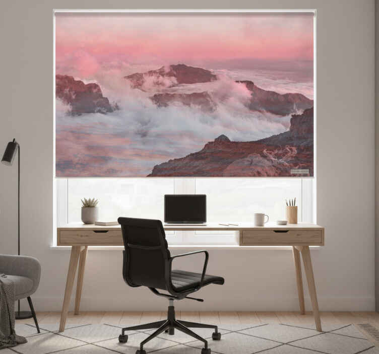 Auringonlaskun esteettiset värit toimiston rullaverho - Tenstickers