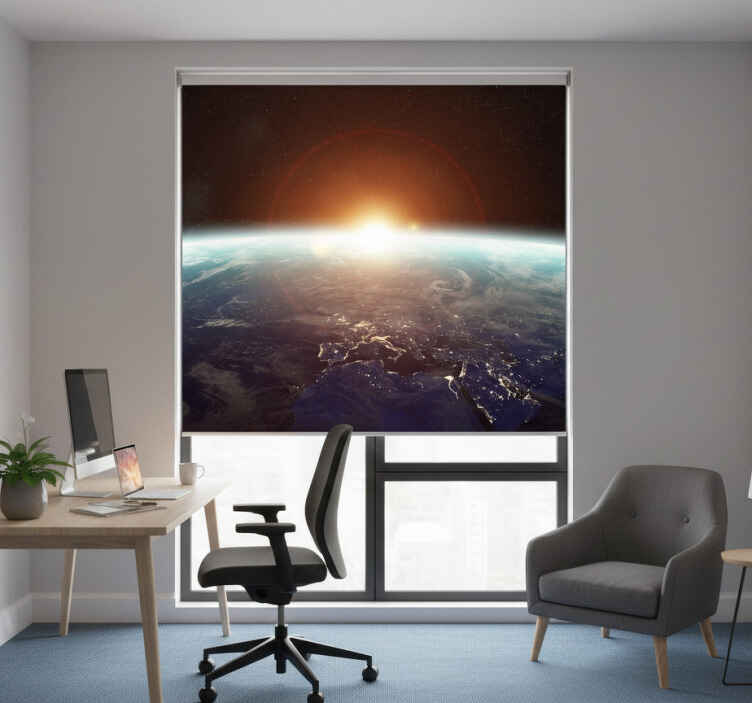 Store enrouleur bureaux design spatial doré magnifique - TenStickers