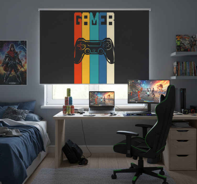 Estor enrollable juvenil para gamers - TenVinilo