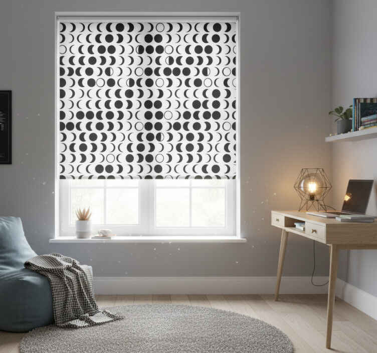 Rullegardin ungdom med minimalistisk månemønster - Tenstickers