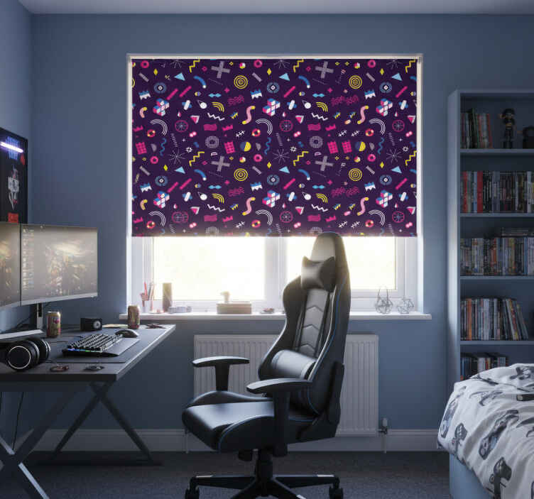Rullegardin ungdom memphis gaming mønster - Tenstickers