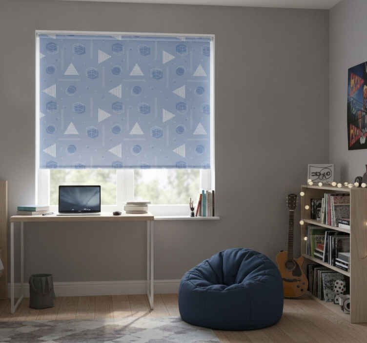 Rullegardin ungdom geometrisk blå - Tenstickers