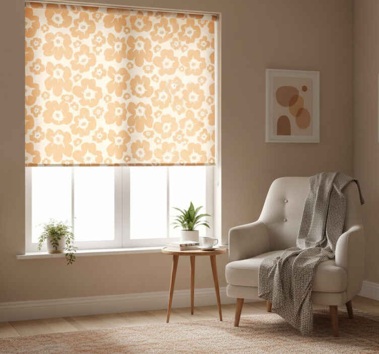 Rollo fenster blumen in beige mohnblumen - TenStickers