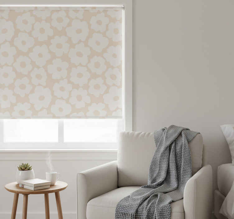 Rollo fenster blumen weiße mohnblume - TenStickers