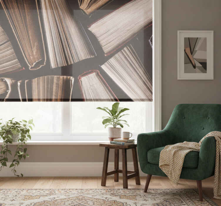Rustic roller blind for hardback books - TenStickers