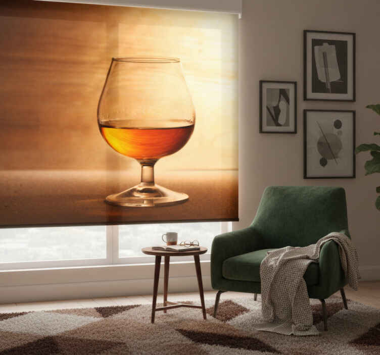 Rustic roller blind glass of cognac - TenStickers