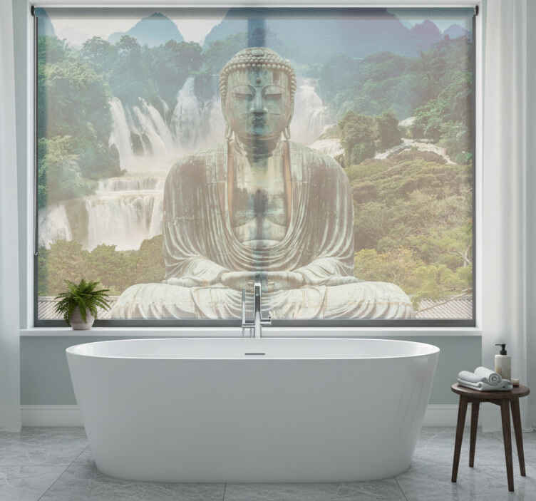 Zen rullegardiner serene buddha vandfald - TenStickers