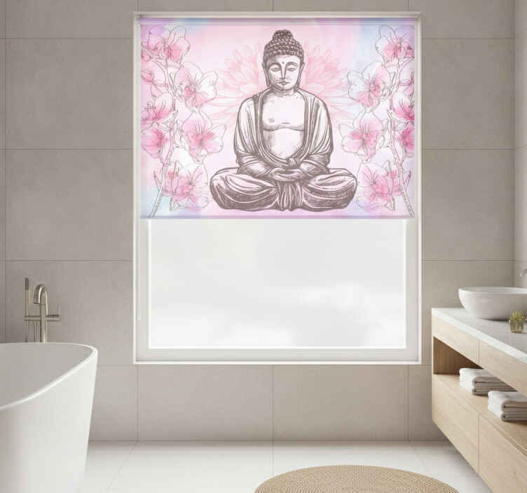 Zenová roleta buddha kvetinová harmónia - Tenstickers