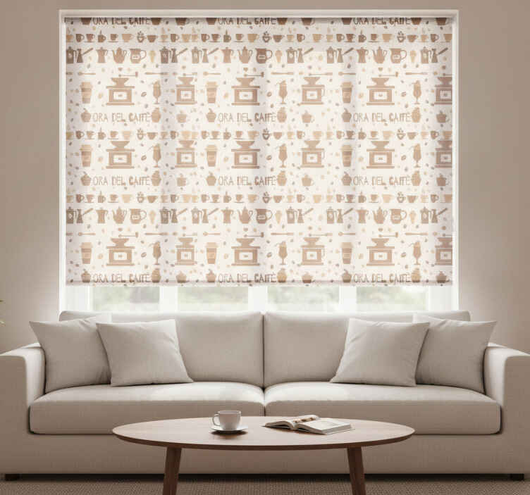 Brown roller blind coffee break - TenStickers