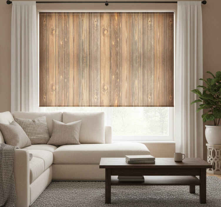 Brown roller blind with brown veins - TenStickers