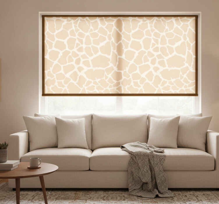Brown roller blind giraffe pattern design - TenStickers