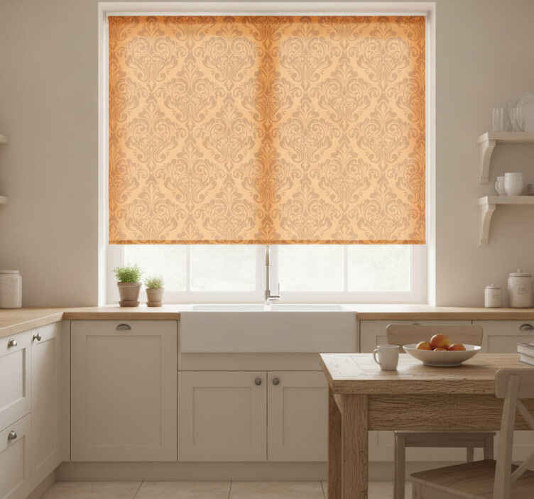 Orange blind in vintage damask design - TenStickers