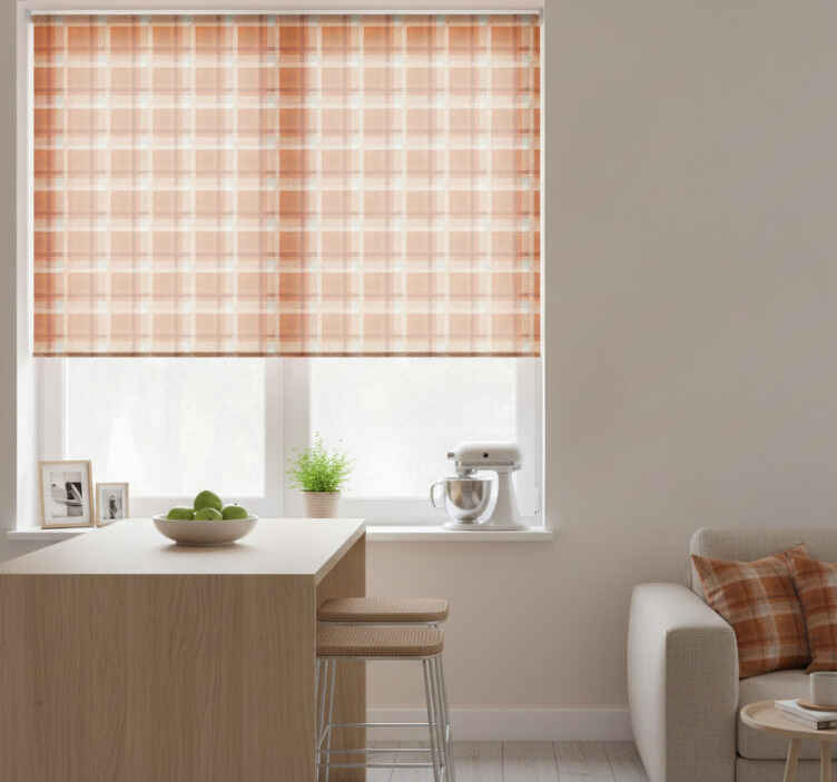 Orange blind autumn check - TenStickers