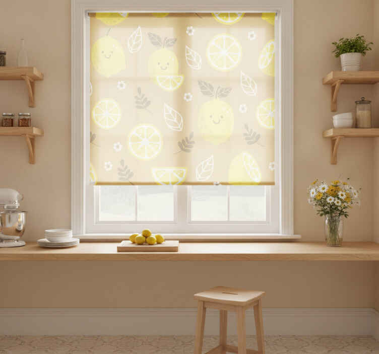 Orange blind with cheerful lemons - TenStickers