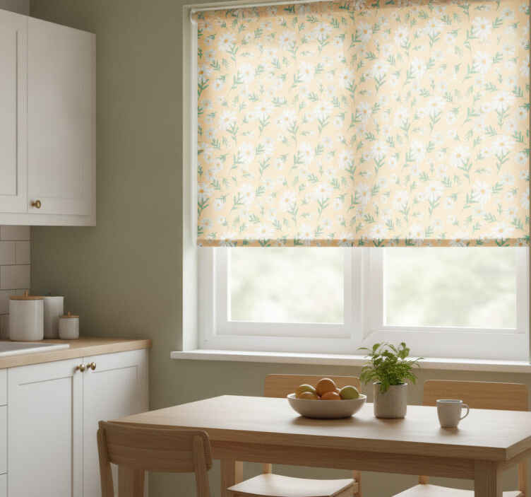 Orange blind with daisy flower yellow backdrop - TenStickers